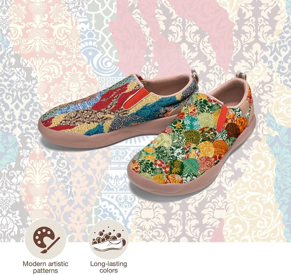 Women's Fashion Art Painted Shoes Slip On Round Toe Casual Loafers Lightweight Comfort Walking Travel Sneakers