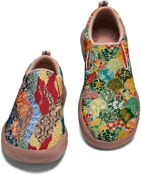 Women's Fashion Art Painted Shoes Slip On Round Toe Casual Loafers Lightweight Comfort Walking Travel Sneakers