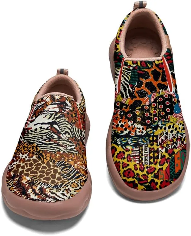 Women's Fashion Art Painted Shoes Slip On Round Toe Casual Loafers Lightweight Comfort Walking Travel Sneakers