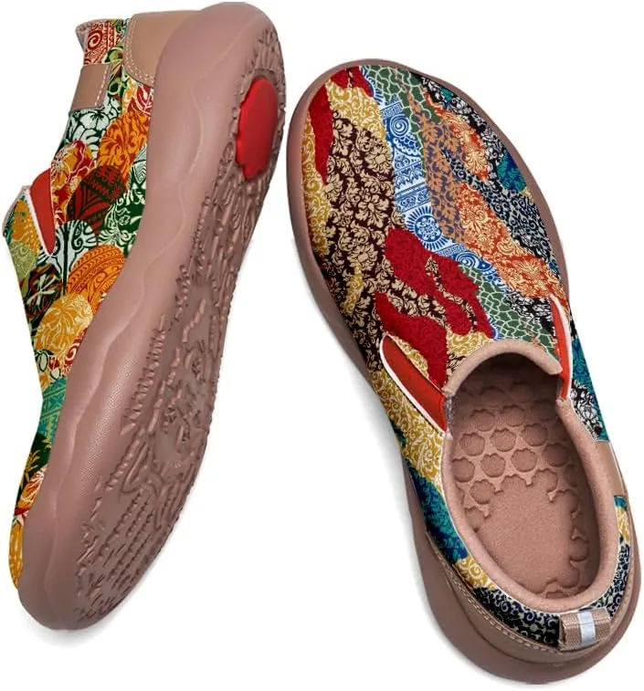 Women's Fashion Art Painted Shoes Slip On Round Toe Casual Loafers Lightweight Comfort Walking Travel Sneakers