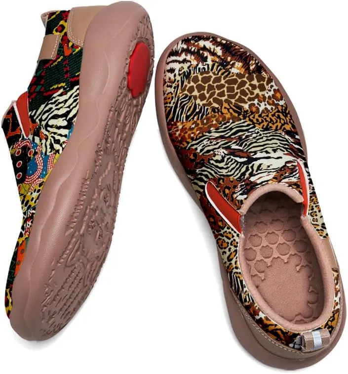 Women's Fashion Art Painted Shoes Slip On Round Toe Casual Loafers Lightweight Comfort Walking Travel Sneakers