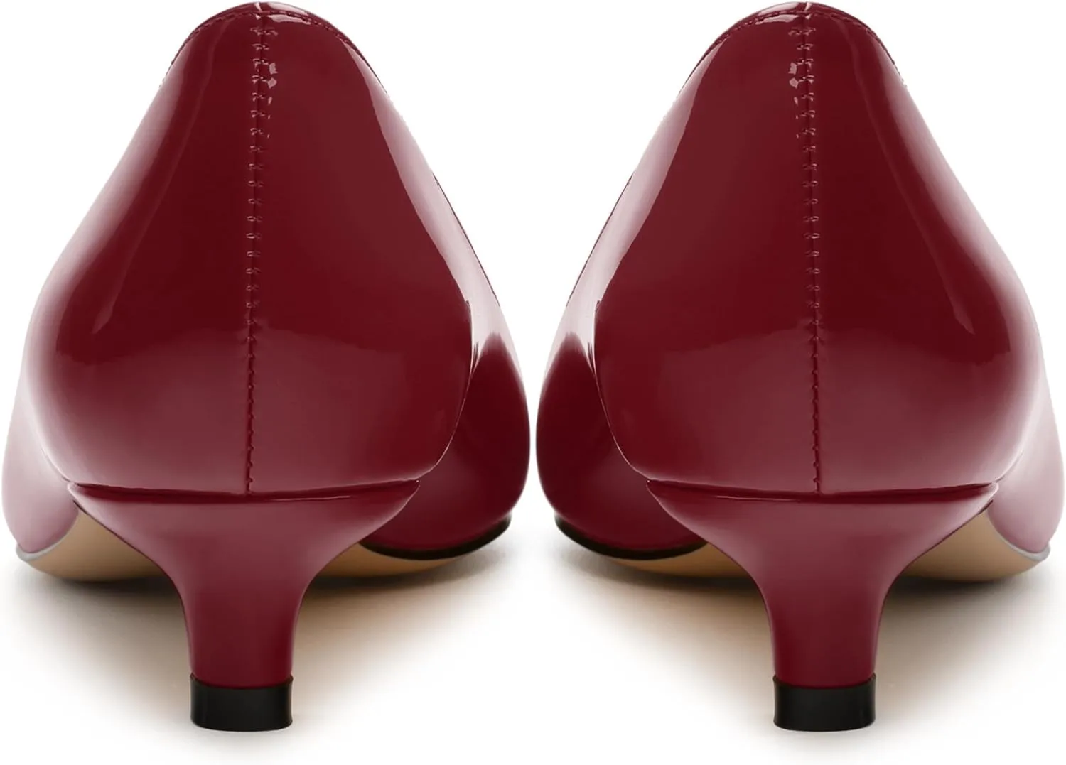 Women's Pumps, Pointed Toe Kitten Heels, Fashion Solid Patent High Heels for Women 1.3 Inch