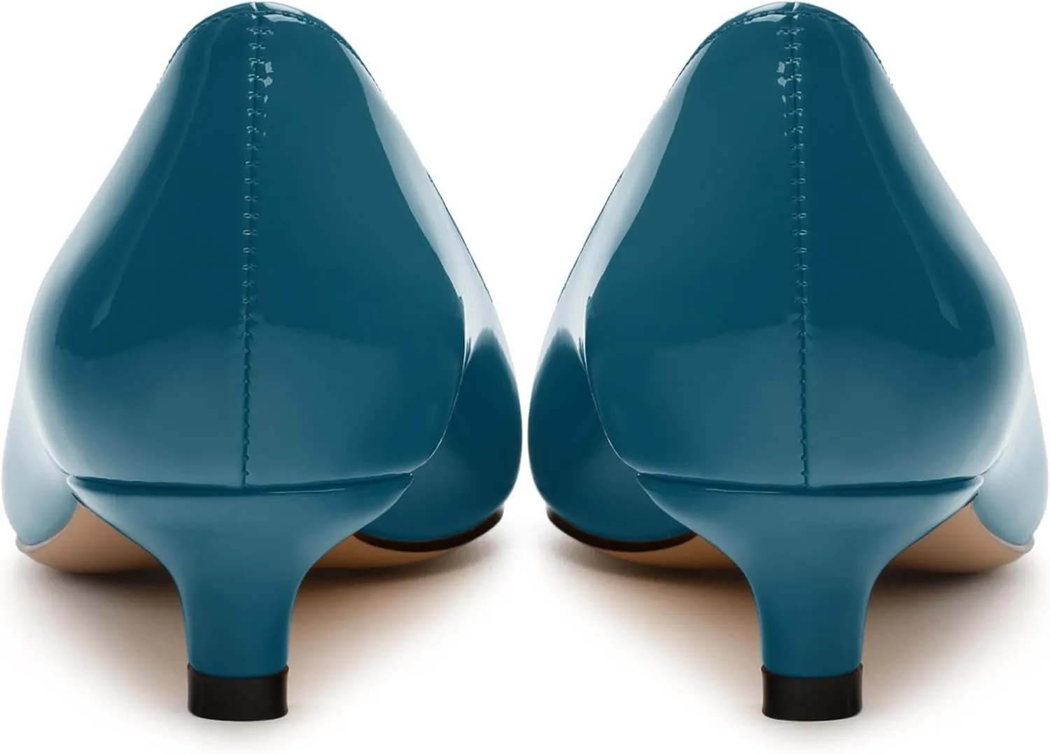 Women's Pumps, Pointed Toe Kitten Heels, Fashion Solid Patent High Heels for Women 1.3 Inch