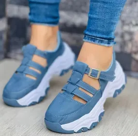 Women's Sports Shoes Buckle Thick-soled Flat Shoes Summer Sandals | Brodtica.com