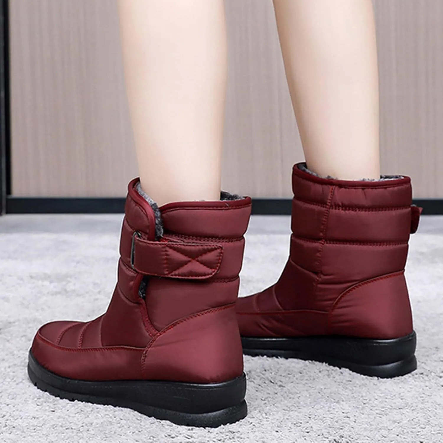 Women's Winter Snow Boots Waterproof Insulated Warm Fur Lined Ankle Booties Anti-Slip Slip On Walking Comfortable Outdoor