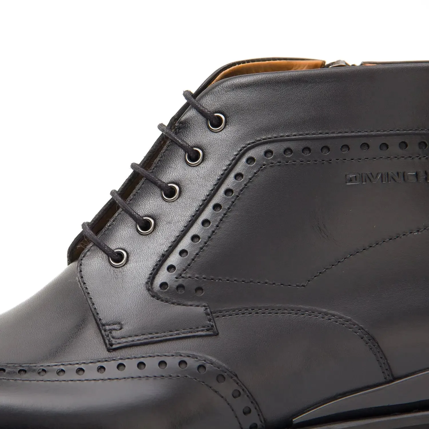 Zipper Brogue Martin Boots 2890 Black