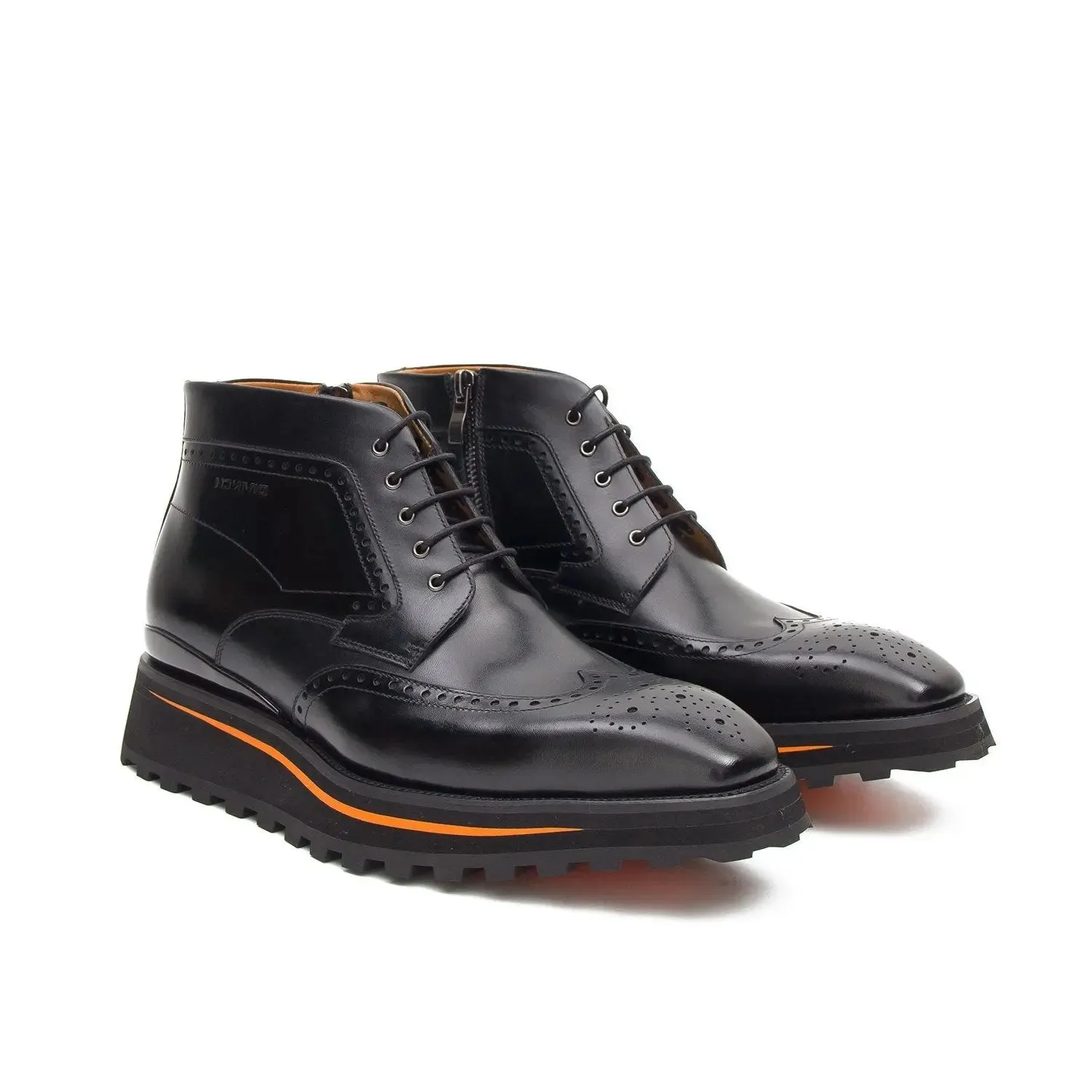 Zipper Brogue Martin Boots 2890 Black