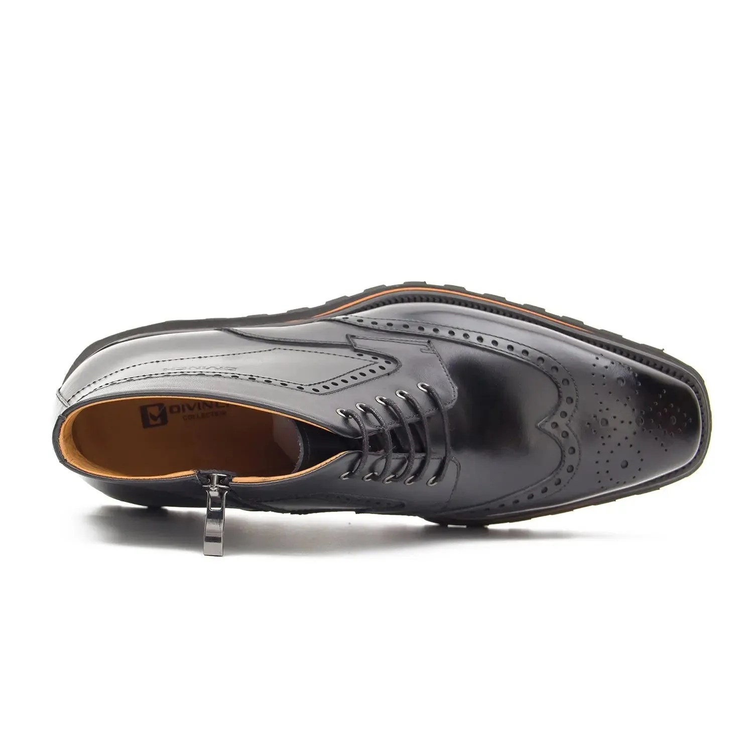 Zipper Brogue Martin Boots 2890 Black