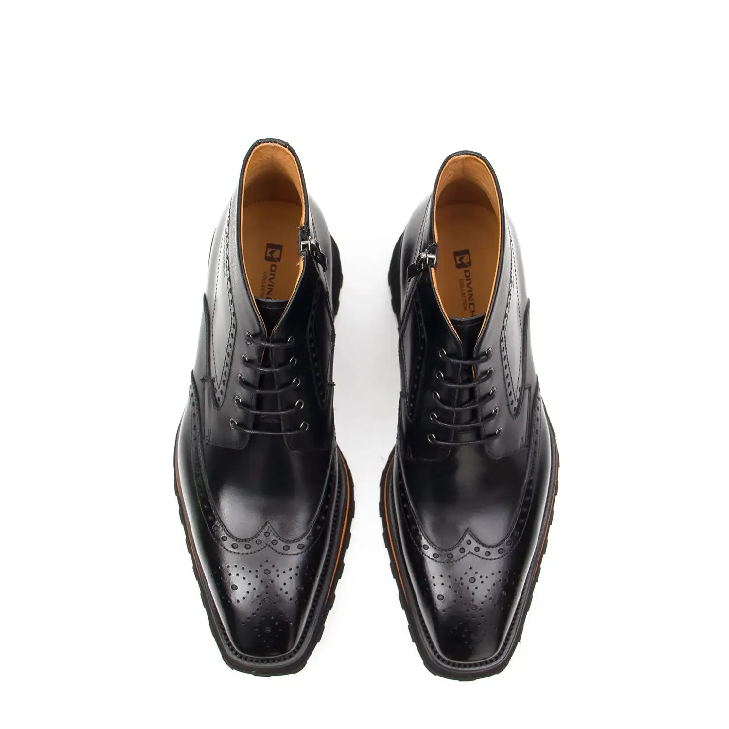 Zipper Brogue Martin Boots 2890 Black