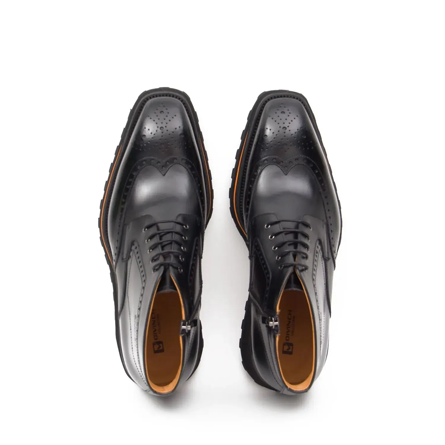 Zipper Brogue Martin Boots 2890 Black